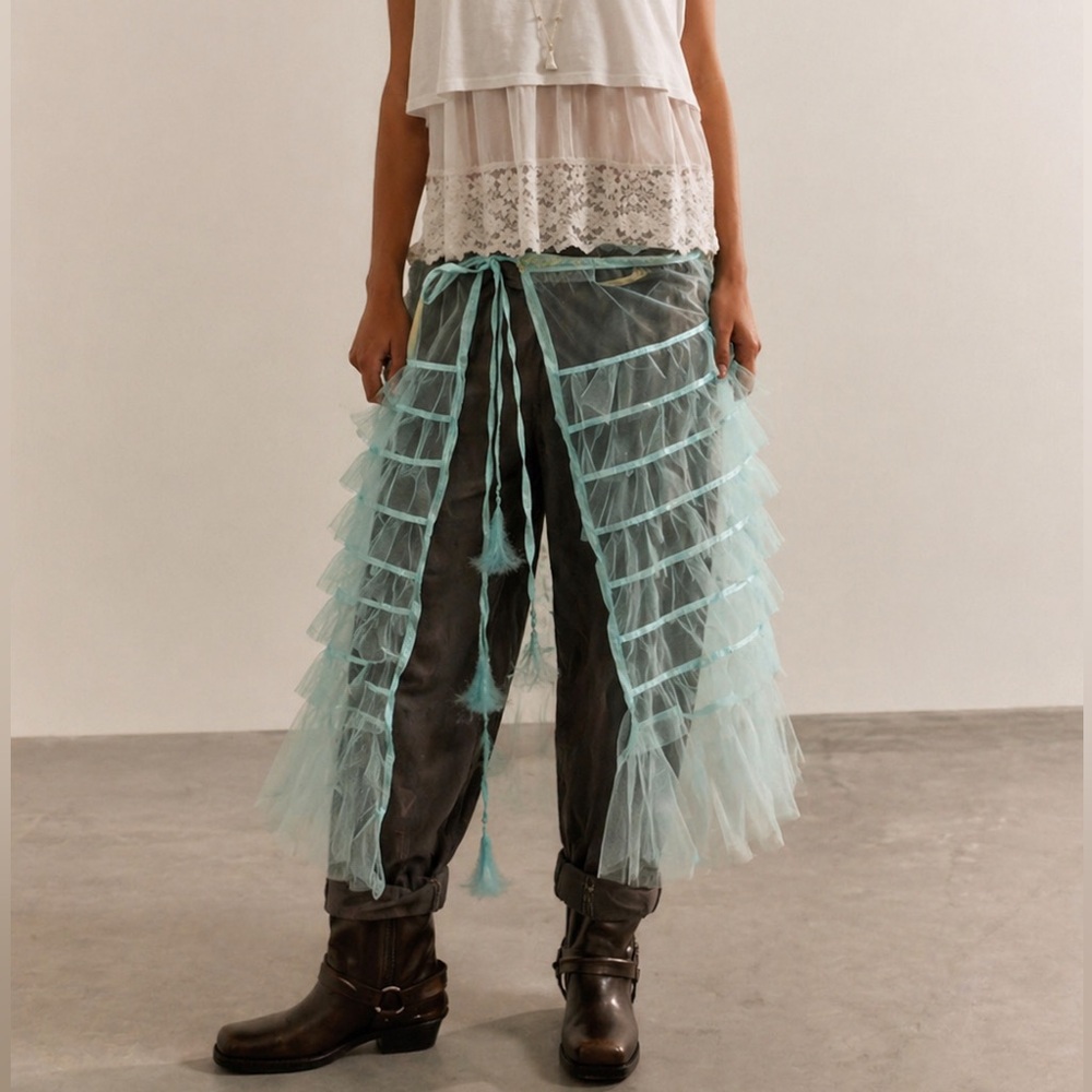 Shabby chic Blue Tulle Skirt